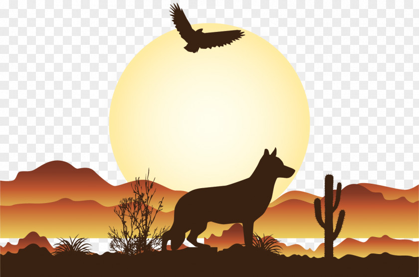 Wolf Moor Euclidean Vector Desert Illustration PNG