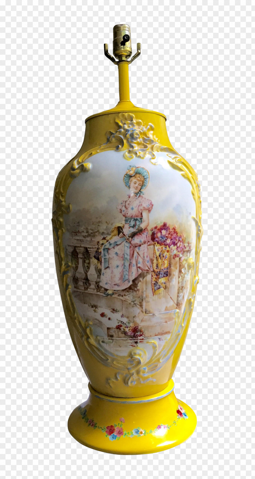 Hand-painted Lamp Ceramic Vase Urn Porcelain Artifact PNG