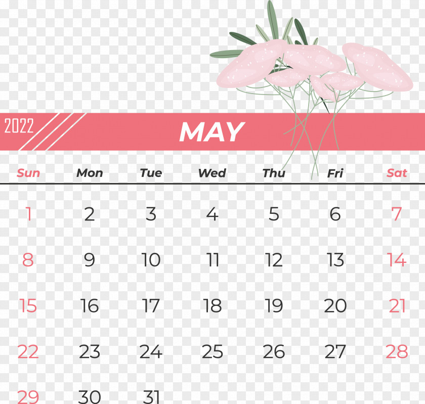 Line Calendar Font Pink M Pattern PNG