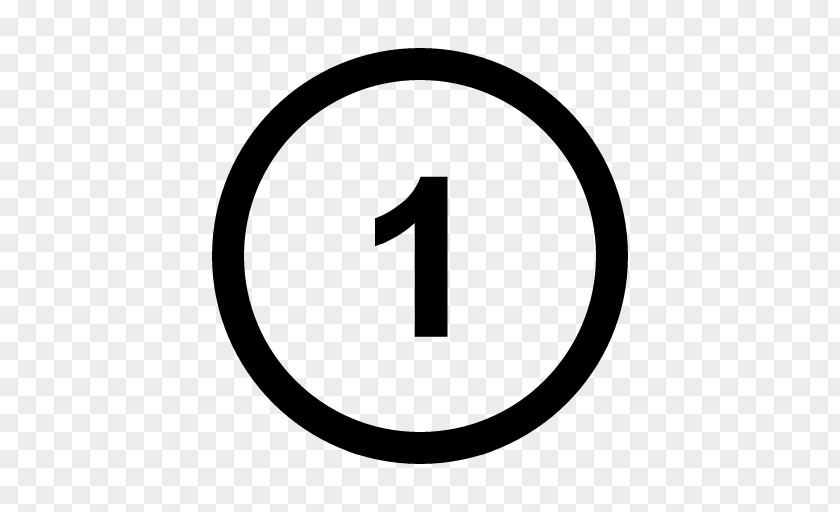 Number One Public Domain Creative Commons License Clip Art PNG