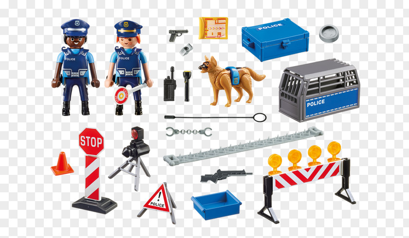 Playmobil Police Toys Roadblock 6924 City Action Headquarters With Prison (6919) PNG