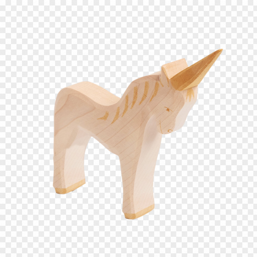 Sleep Unicorn Animal Figurine Wood PNG
