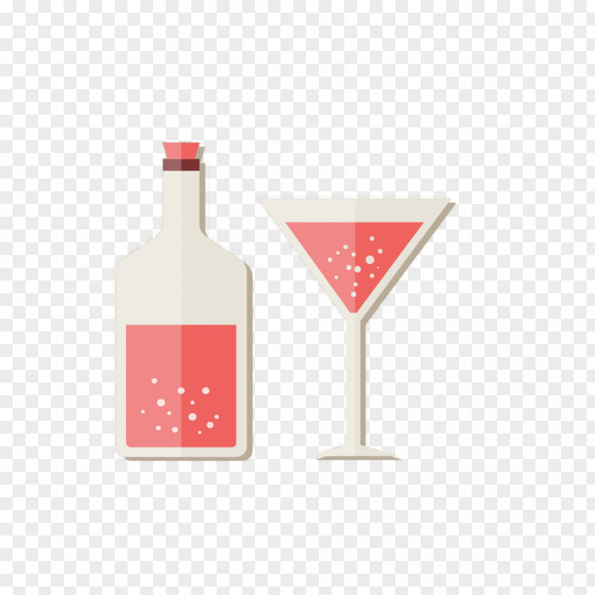 Vector Material Pink Cocktail Wine Glass PNG