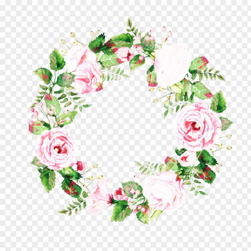 Garden Roses Wreath Cut Flowers Floral Design PNG