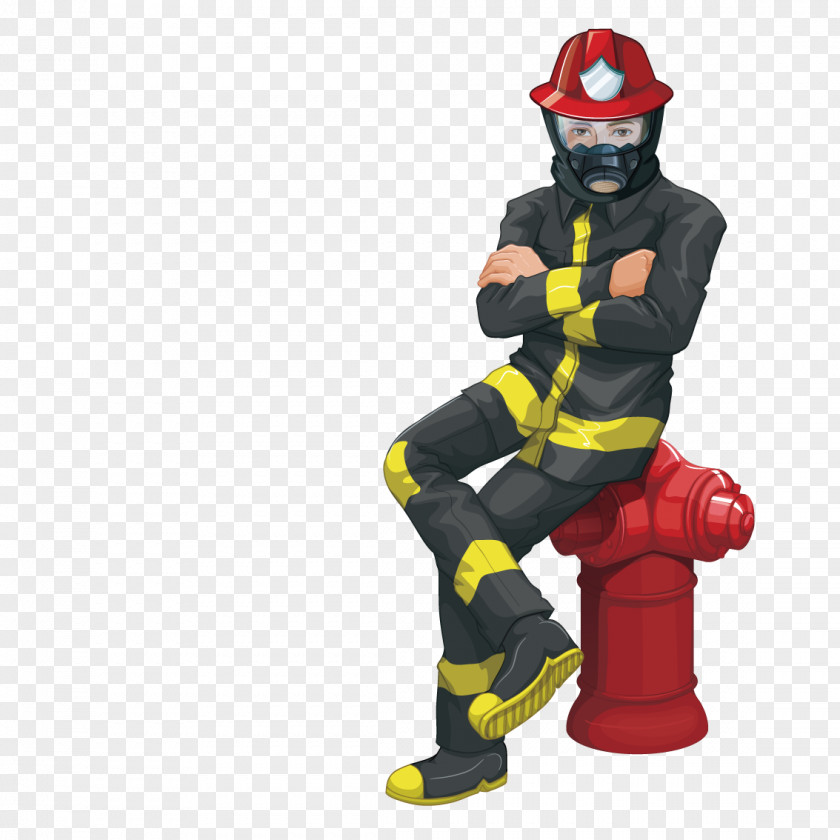 Sitting On A Fire Hydrant Firefighter Royalty-free Stock Photography Illustration PNG