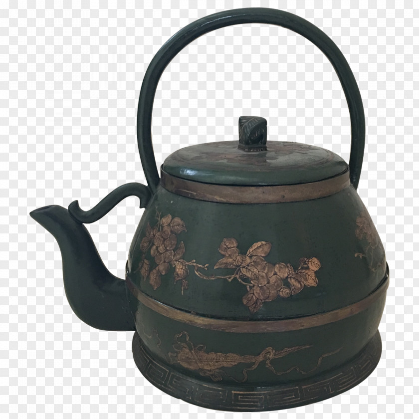 Hand Painted Kettle Teapot Small Appliance Tableware Lid PNG