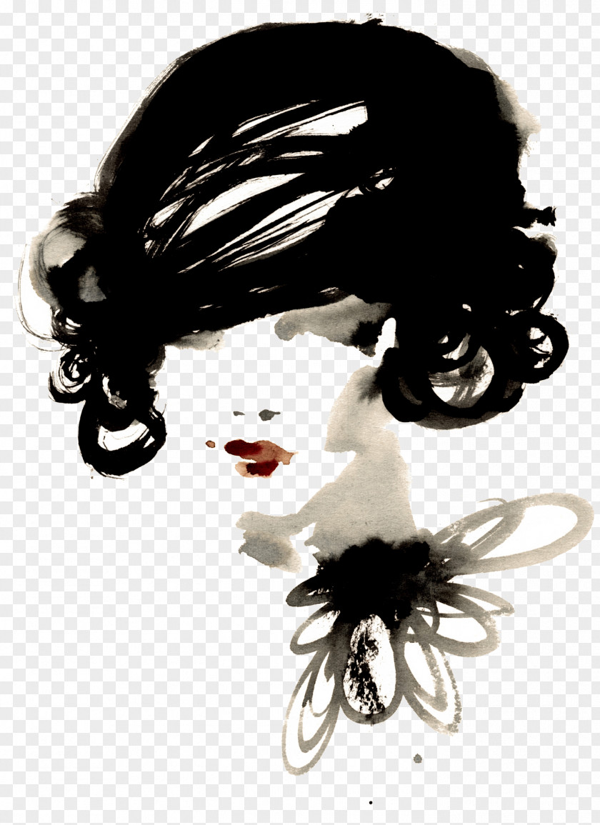 Chanel Fashion Illustration Watercolor Painting PNG