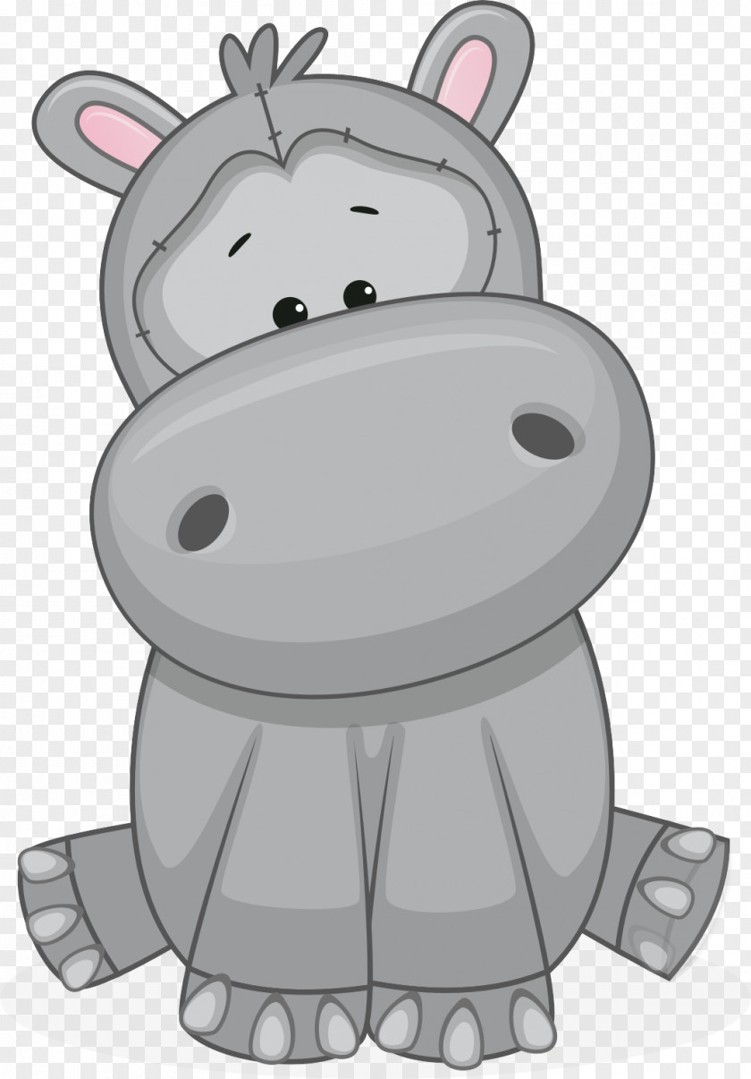Vector Cartoon Hippo Hippopotamus Clip Art PNG