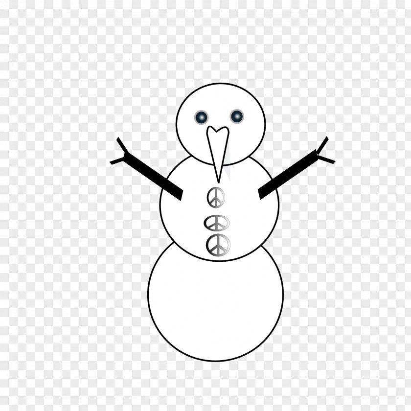 Black And White Snowman Outline /m/02csf Clip Art Drawing Line Thumb PNG