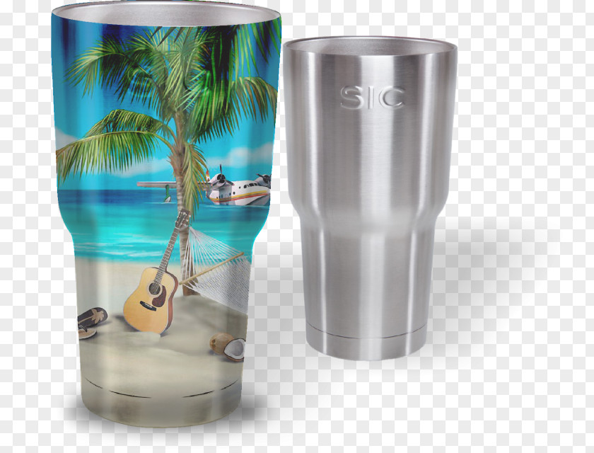 Beach Scene Highball Glass Splatoon Perforated Metal Pattern PNG