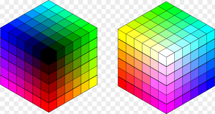 Colorful Cubes RGB Color Model Visible Spectrum Space PNG