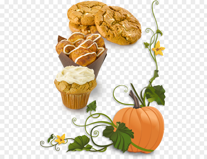 Pumpkin Muffin Stationery Vine PNG