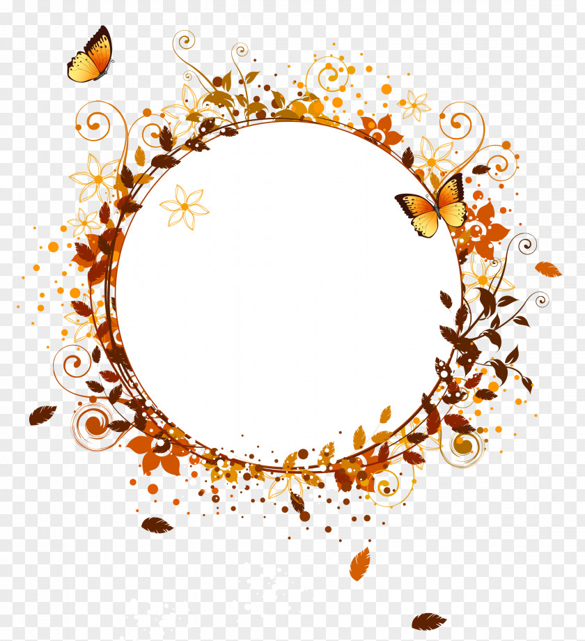 Winter Orange Border PNG