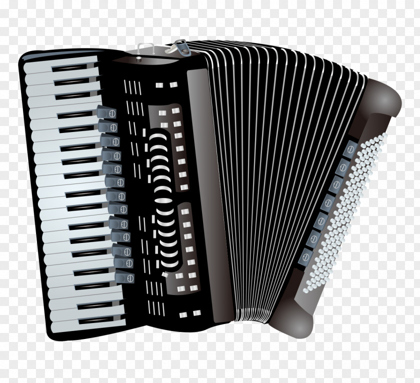 Accordion Black Vector Musical Instrument PNG