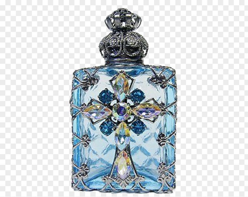 Blue Bottle Perfume Nail Art Make-up PNG