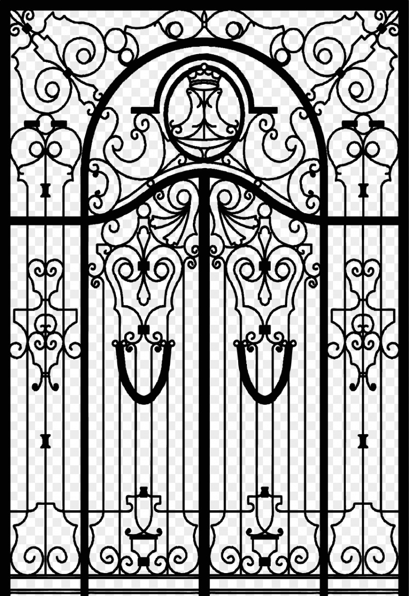 Continental Door Gate Wrought Iron Fence PNG
