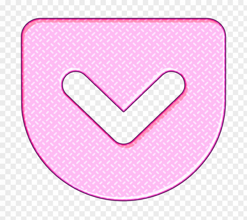 Magenta Heart Circle Icon PNG