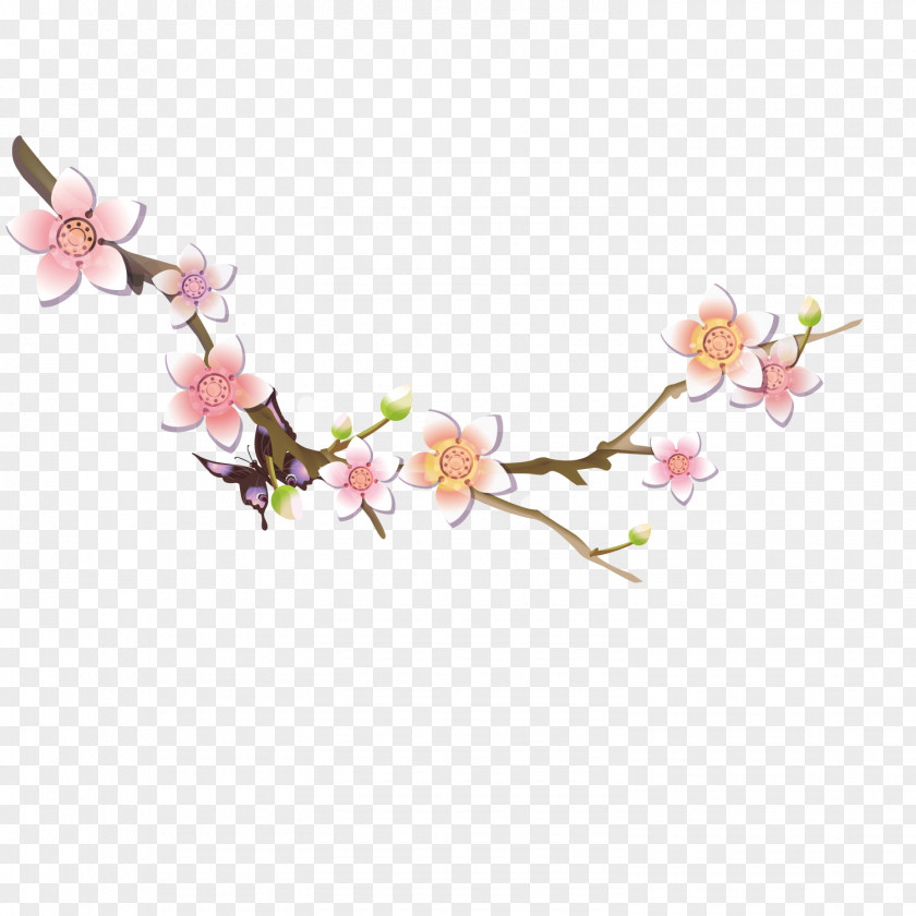 Exquisite Plum Blossom Paper Flower PNG