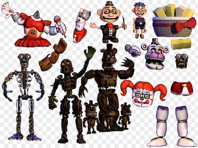 Hand Painted Characters Five Nights At Freddy's Animatronics Scott Cawthon Image DeviantArt PNG