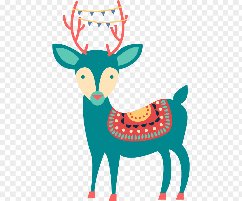 Abstract Color Pattern Deer Reindeer Clip Art PNG