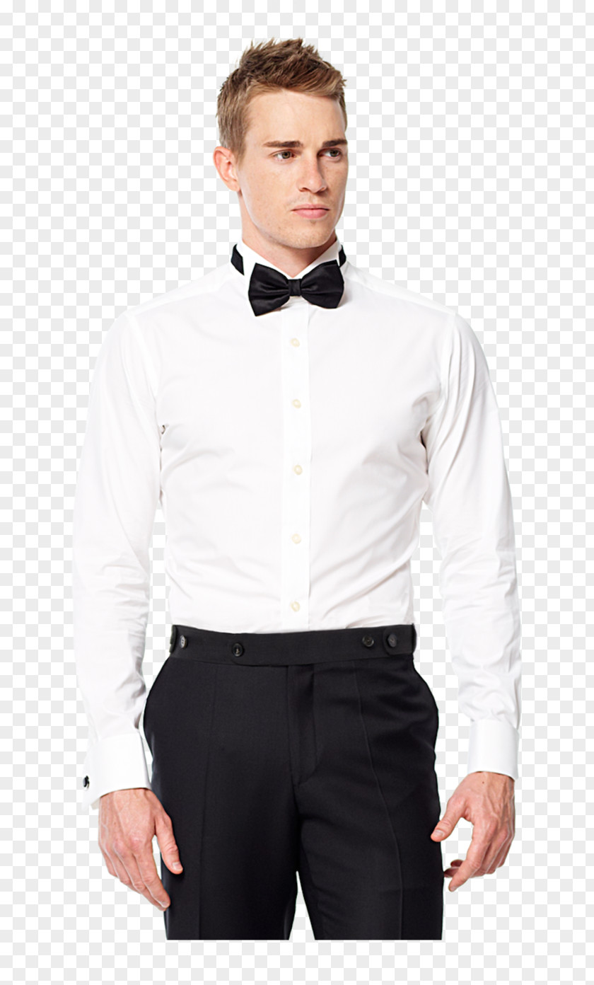 Shirt Collar Tuxedo M. Waist Dress PNG