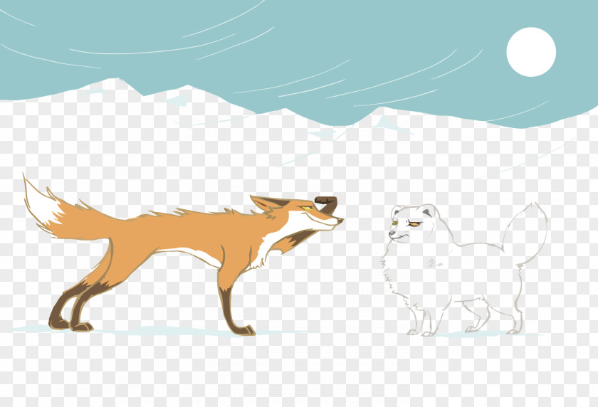 Vector Red Fox And White Arctic PNG