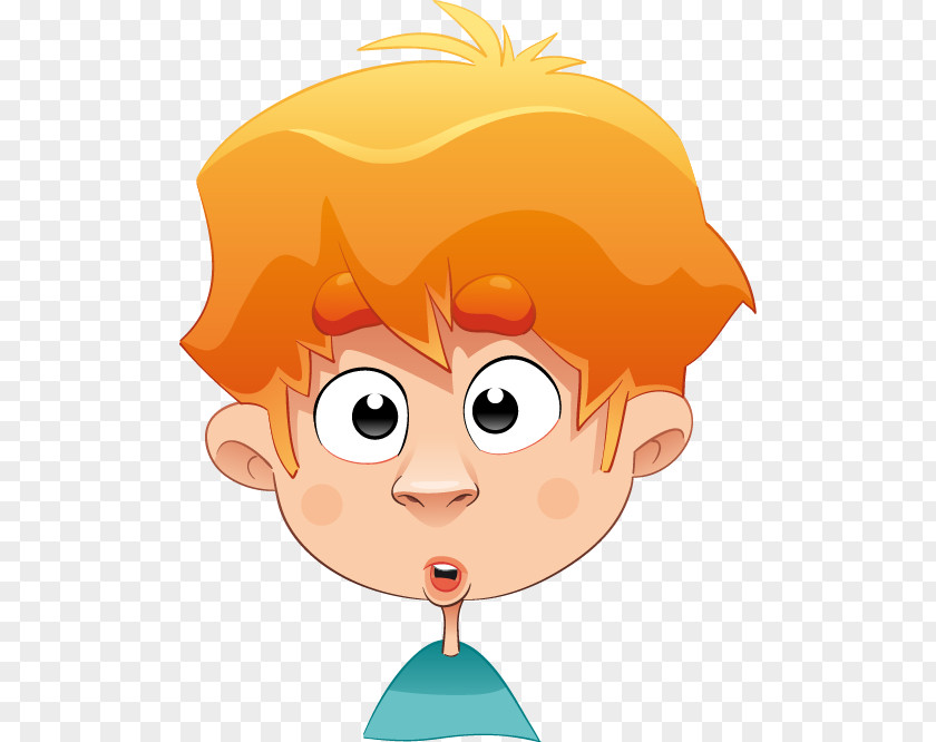 Big Eyes Painted Yellow Haired Boy Pattern Stock Photography Character Royalty-free Illustration PNG