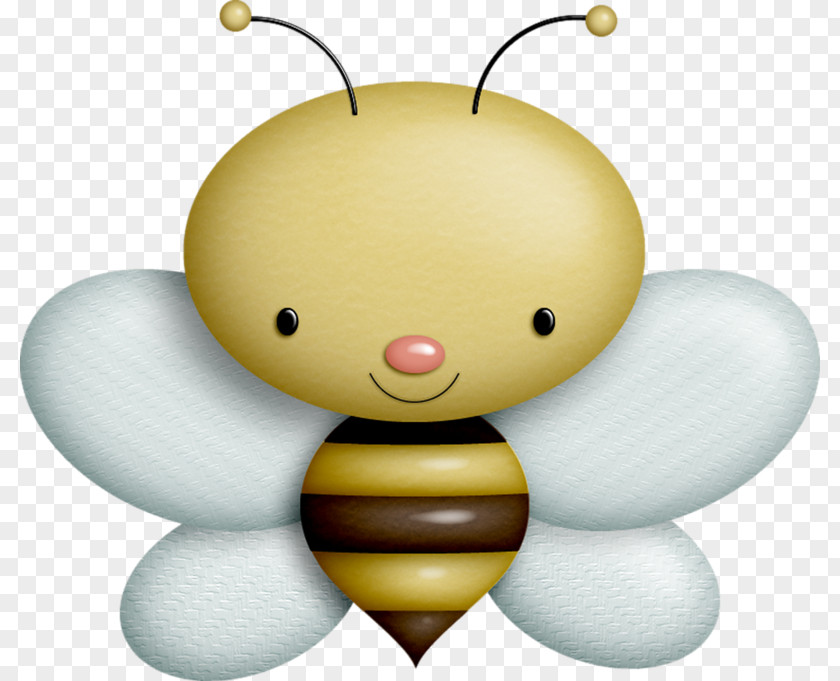 Cute Little Cartoon Bee Paper Drawing Clip Art PNG