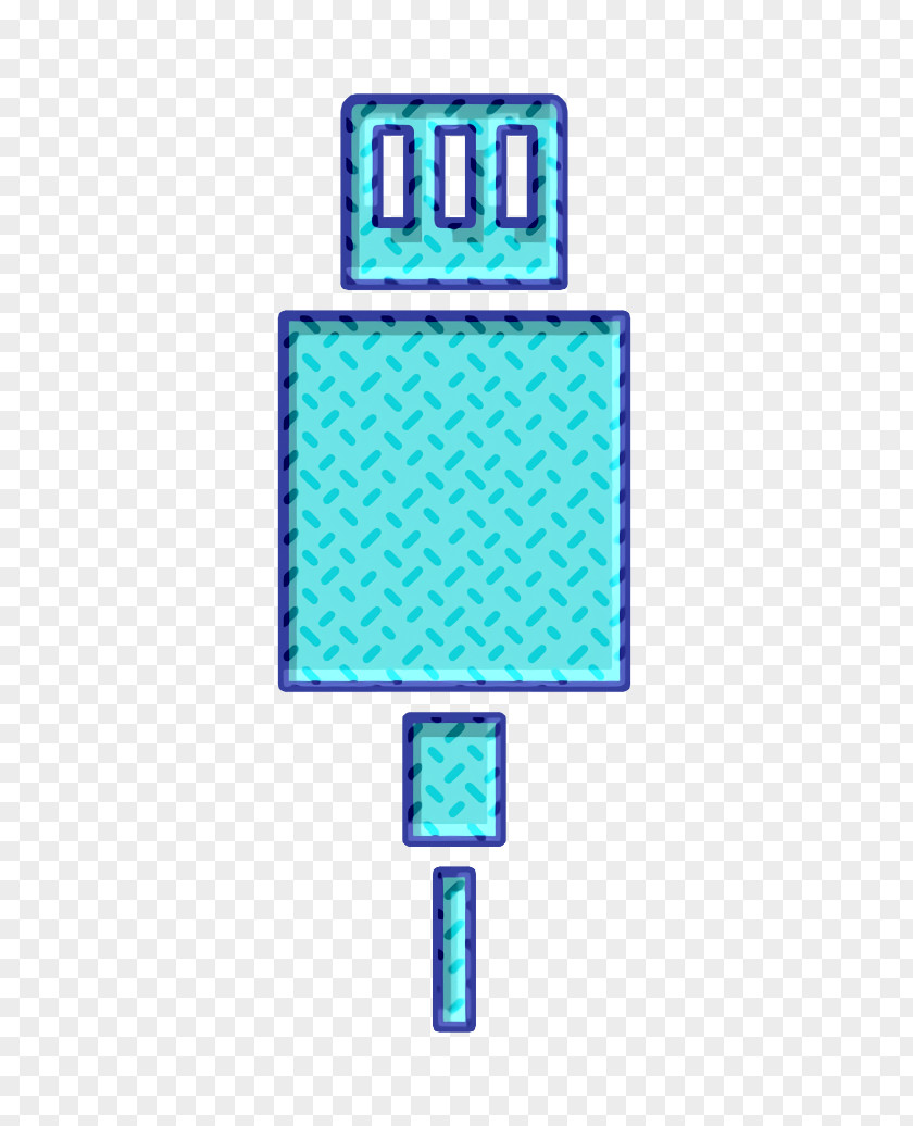 Rectangle Teal Battery Icon Cable Charge PNG