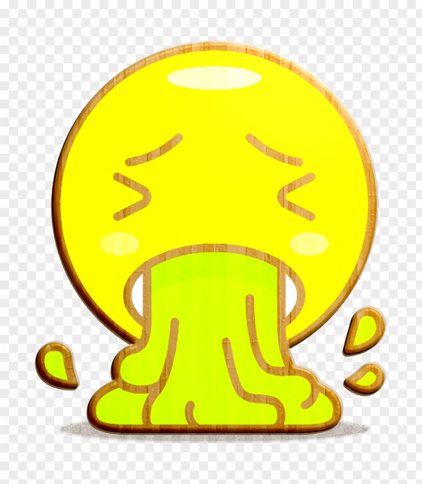 Yellow Vomiting Icon Face PNG