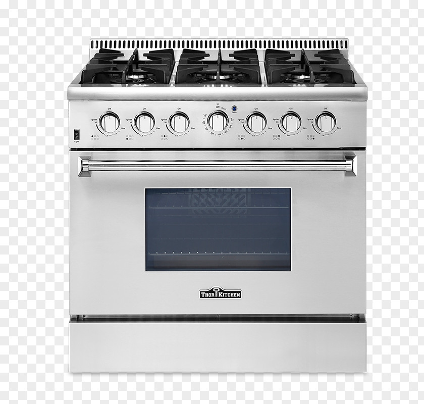 Oven Gas Stove Cooking Ranges Thor Kitchen HRG3618U HRG3617U PNG