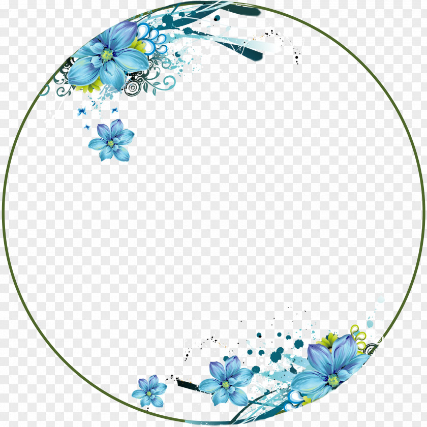 Flower Circle Picture Frames Clip Art PNG