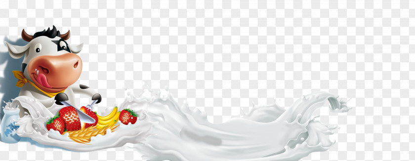 Strawberry Cow Juice Milkshake Cattle PNG