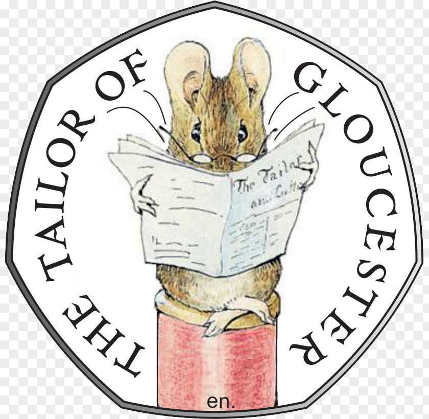 Beatrix Potter Peter Rabbit The Tailor Of Gloucester Fifty Pence United Kingdom Amazon.com Coin PNG