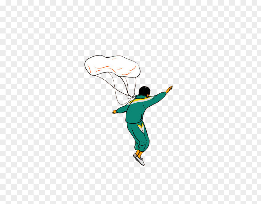 Hand-painted Parachute Parachuting Clip Art PNG