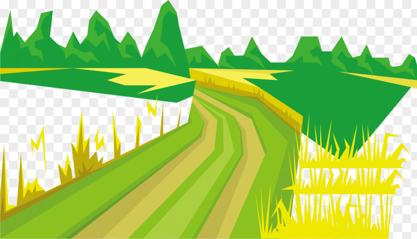 Field Road Scenery Graphic Design Euclidean Vector PNG