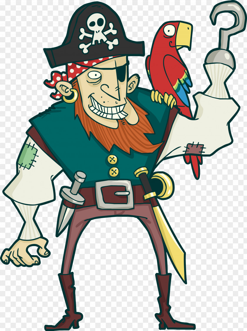 Vector Pirate Parrot Piracy Euclidean PNG