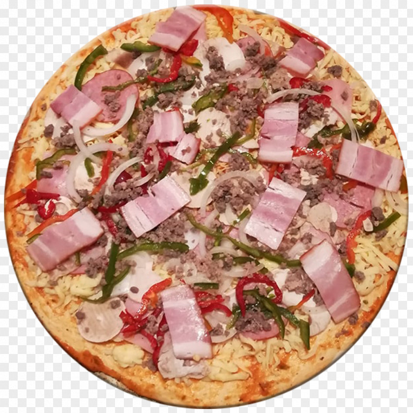 Pizza California-style Sicilian Tarte Flambée Bacon PNG