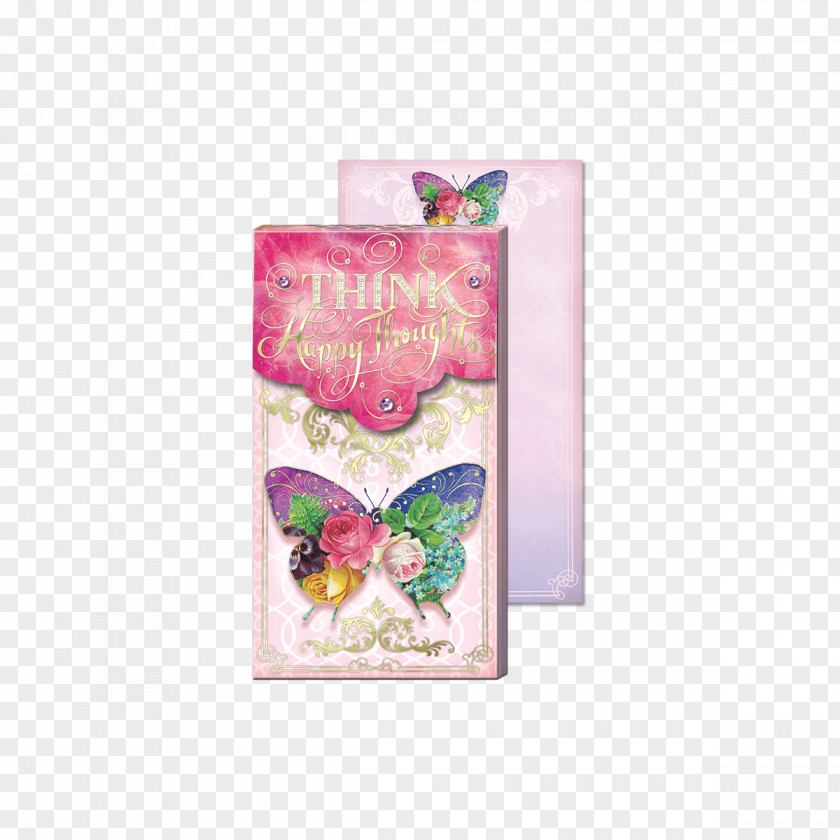 Butterfly Notepad++ Notebook Pink Greeting & Note Cards PNG