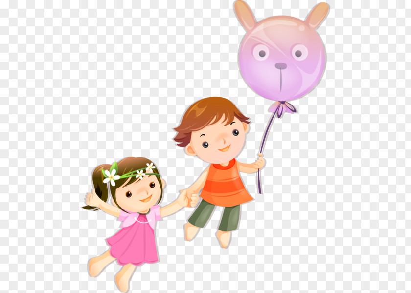 Children's Cartoon Balloon Child Flight Illustration PNG