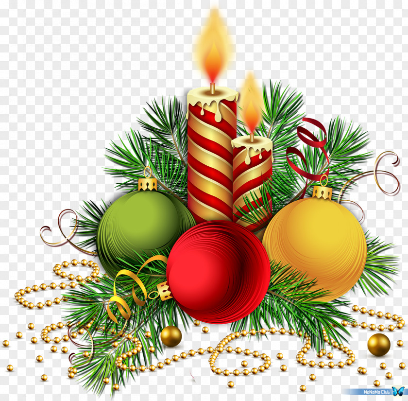 Christmas Decoration Ornament Candle Pine PNG