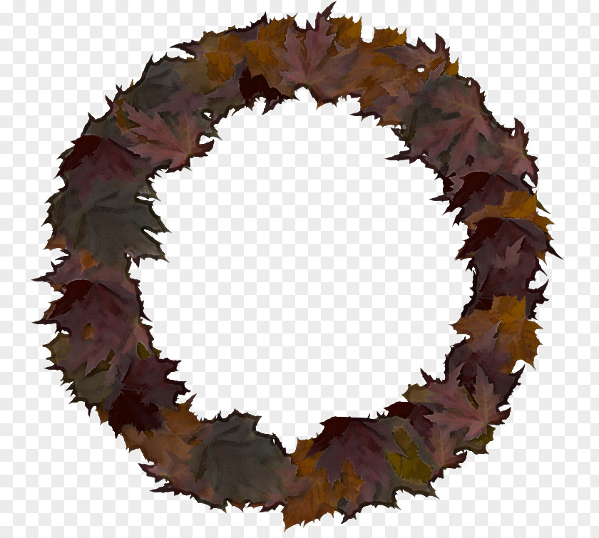 Wreath Brown Leaf Circle PNG