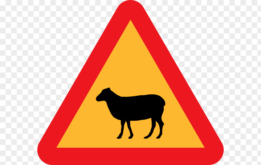 Sheep Deer Traffic Sign Warning Clip Art PNG