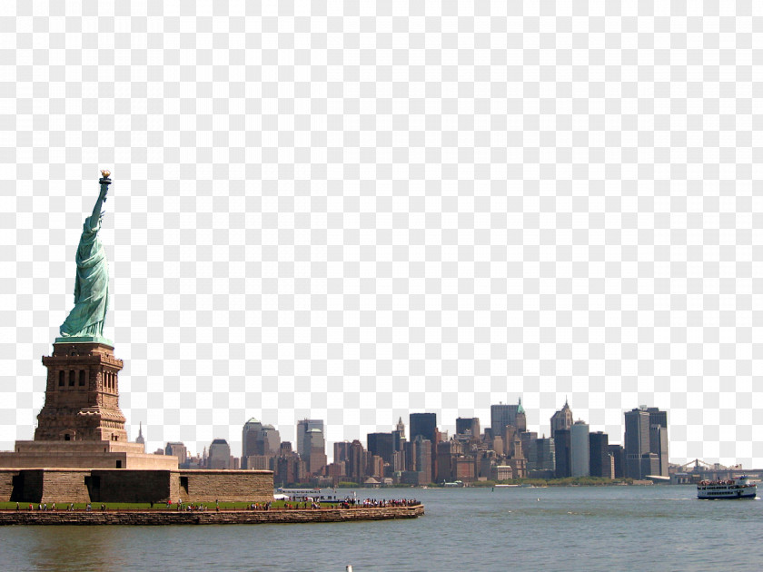 Statue Of Liberty Battery Park New York Harbor Ellis Island Hudson River PNG