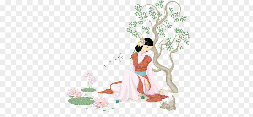 Women Painting China Illustration PNG