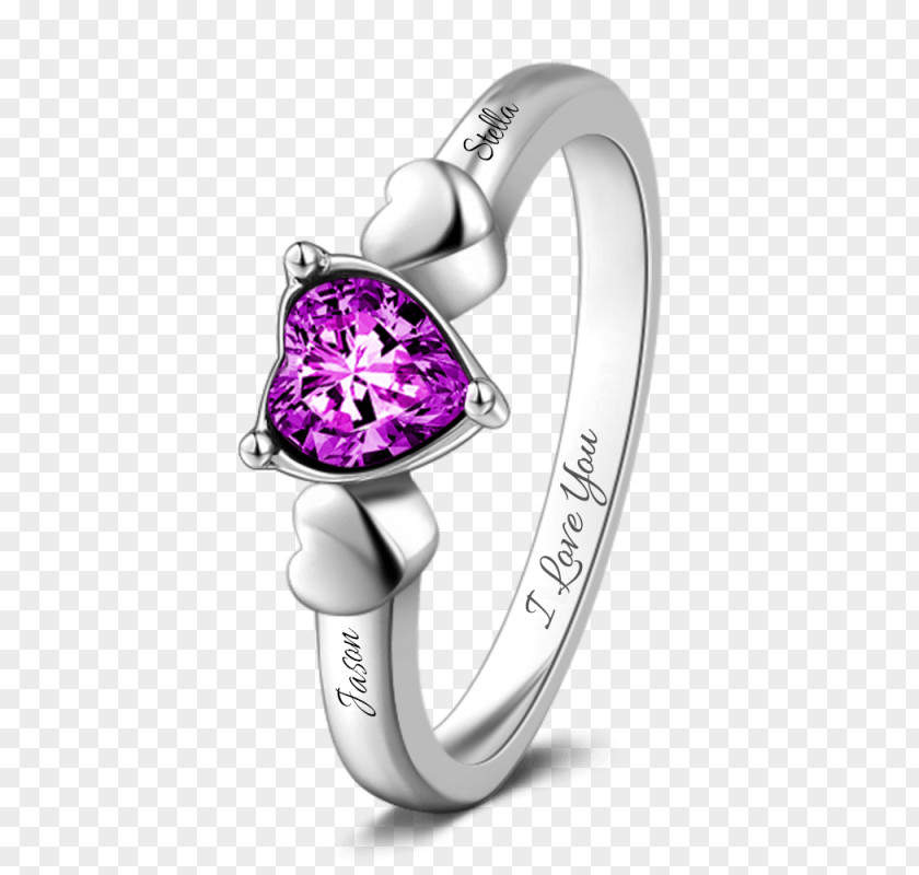 Couple Rings Amethyst Wedding Ring Birthstone Gemstone PNG