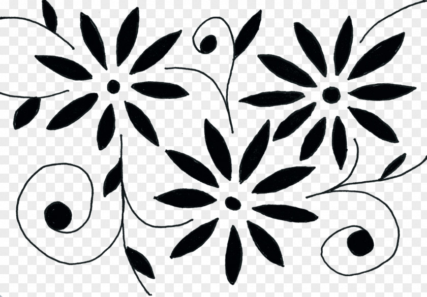 Flower Drawing Black And White Line Art Sketch PNG
