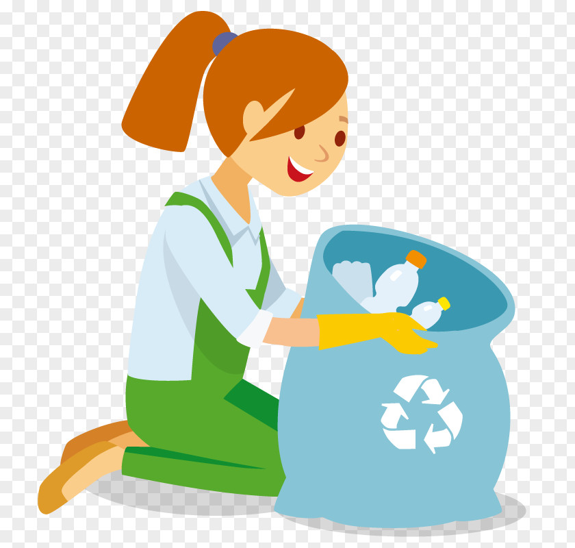 Picking Up Girls Paper Recycling Plastic Bag Child Waste Hierarchy PNG