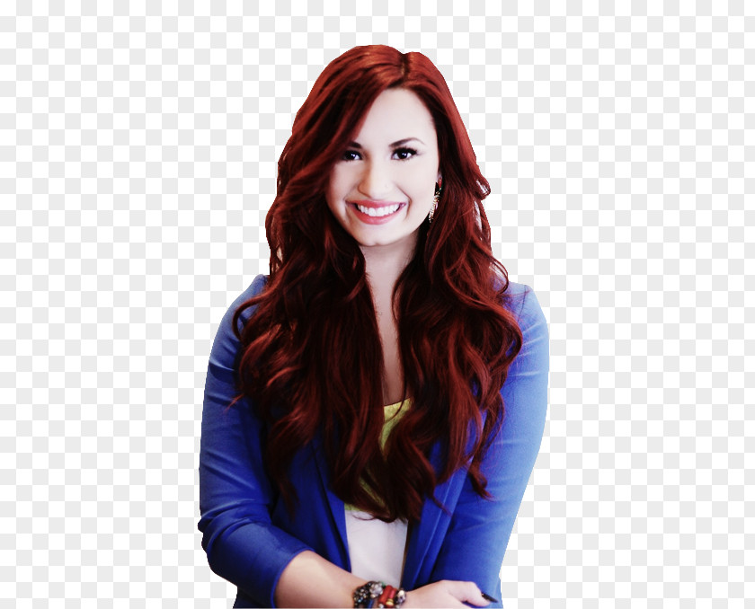 Demi Lovato Red Hair Human Color Blue PNG