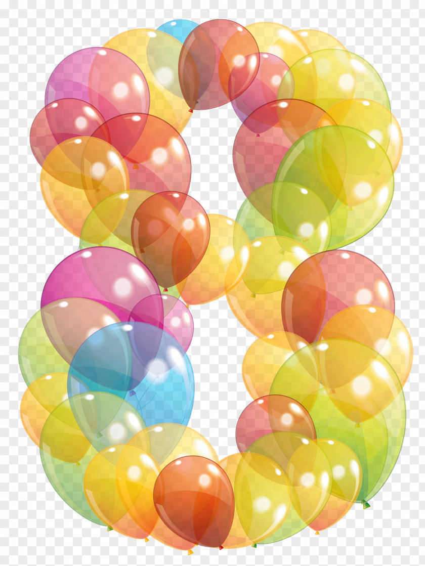 Transparent Eight Number Of Balloons Clipart Image Balloon PNG